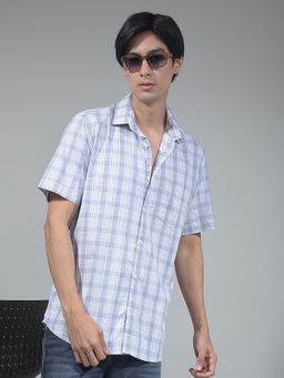 CRIMSOUNE CLUB - Men Checked Grey Shirt