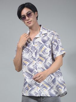 CRIMSOUNE CLUB - Men Printed Purple Shirt