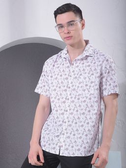 CRIMSOUNE CLUB - Pink Men Floral Print Shirt