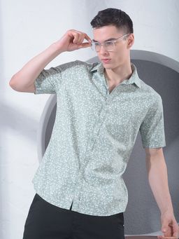 CRIMSOUNE CLUB - Green Men Printed Shirt