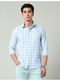 AD By Arvind - Blue Tartan Checked Slim Fit Shirt