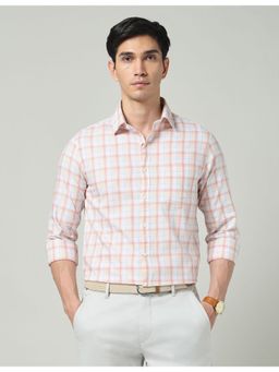 AD By Arvind - Orange Tartan Checked Refined Twill Shirt