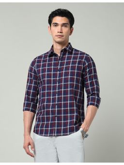 AD By Arvind - Maroon Tartan Checked Slim Fit Shirt