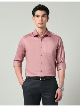 AD By Arvind - Pink Solid Satin Slim Fit Shirt