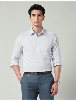 AD By Arvind - Blue Dobby Regular Fit Shirt