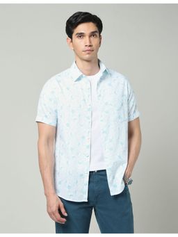 AD By Arvind - Blue Floral Printed Short-Sleeve Resort Shirt