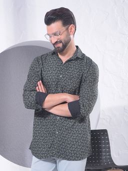 CRIMSOUNE CLUB - Men Printed Green Shirt
