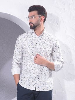 CRIMSOUNE CLUB - Men Floral Print White Shirt