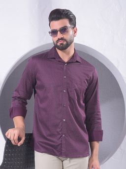 CRIMSOUNE CLUB - Men Printed Purple Shirt