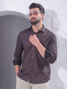 CRIMSOUNE CLUB - Men Wine Printed Shirt