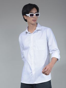 CRIMSOUNE CLUB - Blue Men Floral Print Shirt