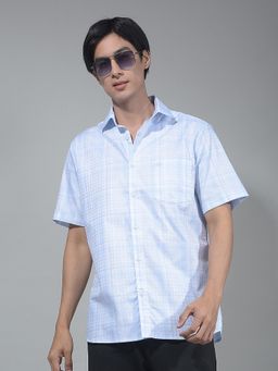 CRIMSOUNE CLUB - Men Blue Graphic Print Shirt