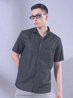 CRIMSOUNE CLUB - Men Black Printed Shirt