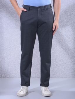 CRIMSOUNE CLUB - Men Grey Checked Knitted Trouser