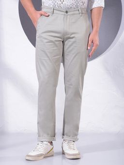 CRIMSOUNE CLUB - Men Grey Solid Trouser