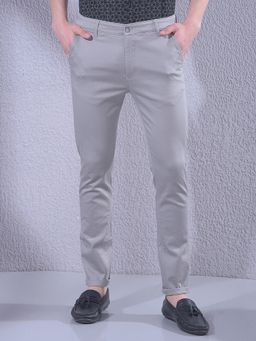 CRIMSOUNE CLUB - Grey Men Solid Trouser