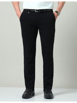 AD By Arvind - Black Solid Regular Fit Trouser