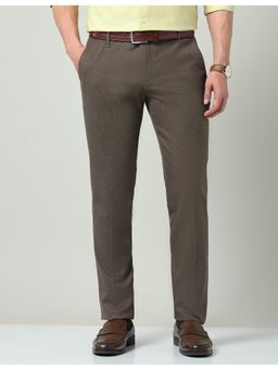 AD By Arvind - Solid Twill Regular Fit Brown Trouser