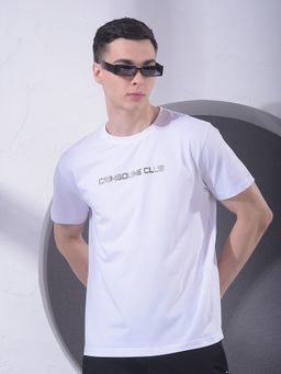 CRIMSOUNE CLUB - Men White Typographic Print T-Shirt
