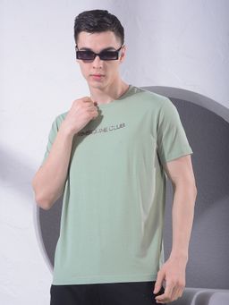 CRIMSOUNE CLUB - Men Green Typographic Print T-Shirt
