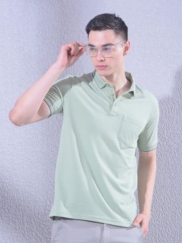 CRIMSOUNE CLUB - Men Green Polo Neck T-Shirt