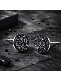 Miora - Black Crystal Stud Earrings