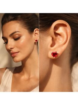 Miora - Red Ruby Stud Earrings