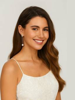 Miora - Silver Pearl Drop Earrings