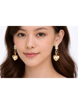 Miora - Rose Gold Rose Gold Heart Drop Earrings