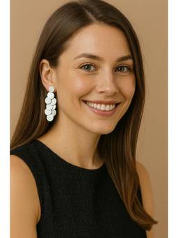 Miora - Silver Cascading Disc Earrings