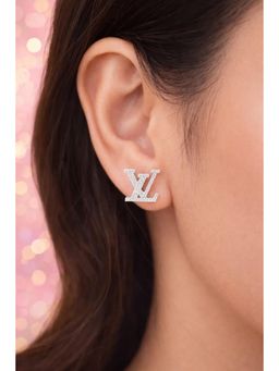 Miora - Silver Brand Inspired L Zirconia Stud Earrings