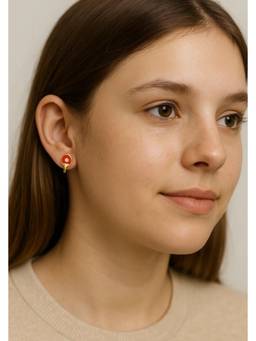 Miora - Red Table Tennis Paddle Stud Earrings
