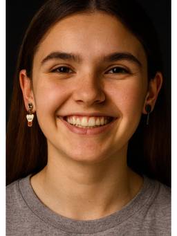 Miora - Gold Mismatched Badminton Stud Earrings