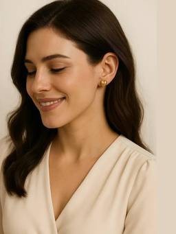 Miora - Gold Heart Stud Earrings