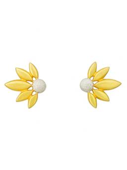 Miora - Gold Plated Petal Blossom Stud Earrings