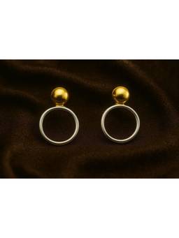 Miora - Gold Dual Tone Circle Stud Earrings