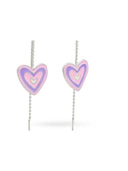 Miora - Purple Heart/Cartoon Enamel Earrings