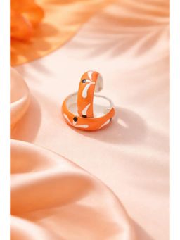 Miora - Orange Teenagers Enamel Hoops Earring