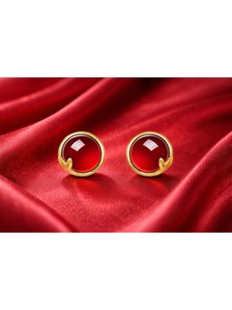 Miora - Red Red Agate Stud Earrings
