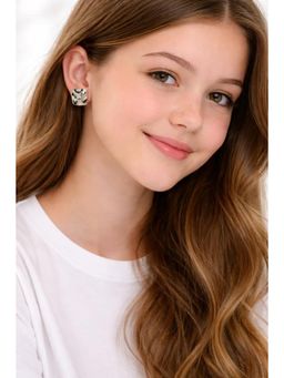 Miora - White Square Modern Abstract Earrings