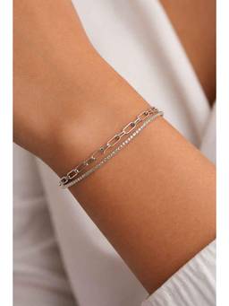 Miora - Silver Paperclip Link Chain Bracelet
