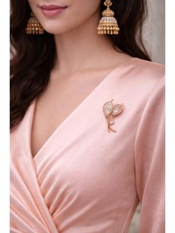 Miora - Rose Gold Twin Blossom Pink Brooch