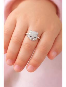 Miora - Silver Teddy Bear Enamel Ring
