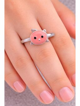 Miora - Pink Pink Kitty Face Enamel Ring