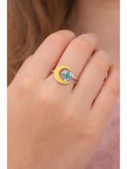 Miora - Blue Moon and Gem Enamel Ring