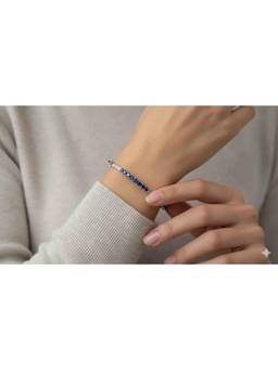Miora - Silver Sapphire Radiance Bangle Bracelet