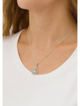 Miora - Silver Teardrop Halo Necklace