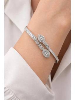 Miora - Silver Aurelia Sparkle Cuff Bracelet