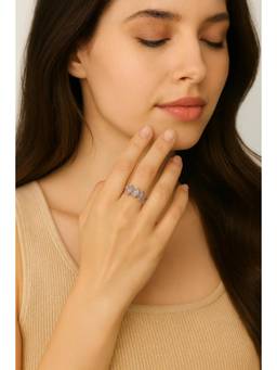 Miora - Purple Princess-Cut Chevron Band Ring