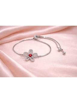 Miora - Silver Floral Adjustable Bracelet